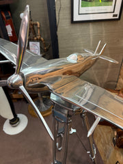 LARGE SPITFIRE AIRCRAFT / PLANE ON TRIPOD MODEL
