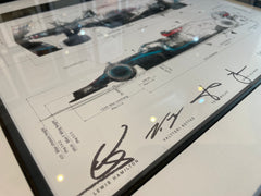 Merc F1 Framed Blueprint Prints