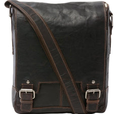 Men’s Leather Messenger Flight Bag 8342