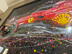 Hand Painted CARBON FIBER Charles Leclerc Ferrari F1 Artwork