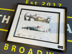 Merc F1 Framed Blueprint Prints