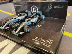 Genuine Minichamps Mercedes AMG F1 Hamilton - Rosberg W06 2015 1:43 Boxed Set