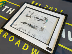 Merc F1 Framed Blueprint Prints