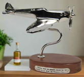 Concorde, Spitfire & Vulcan Models on Wooden Base