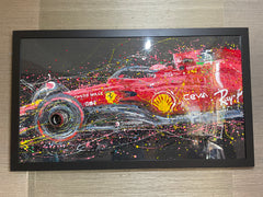 Hand Painted CARBON FIBER Charles Leclerc Ferrari F1 Artwork