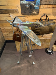 LARGE SPITFIRE AIRCRAFT / PLANE ON TRIPOD MODEL