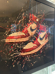 Hand Painted Jordan Carbon Fibre Art