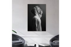 LION GLASS ARTWORK / Male Lion Wall Art Hooded lion art