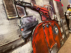 RETRO STYLE SCOOTER METAL ART PICTURE