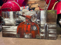 RETRO STYLE SCOOTER METAL ART PICTURE