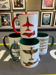 AIRCRAFT MUG / VULCAN / SPITFIRE / LANCASTER / RED ARROWS