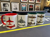 AIRCRAFT MUG / VULCAN / SPITFIRE / LANCASTER / RED ARROWS