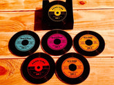 RECORD COASTER SET / 6 GLASS SET