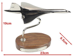 Concorde, Spitfire & Vulcan Models on Wooden Base