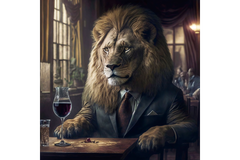 AWESOME LION / STAG / BLACK LAB / MAN CAVE GLASS ARTWORK Art