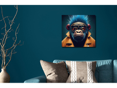 GLASS WALL ART MINI 30x30 ANIMALS MAN CAVE ART