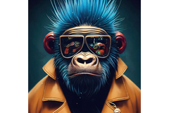 GLASS WALL ART MINI 30x30 ANIMALS MAN CAVE ART