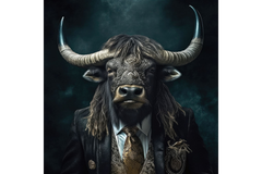 GLASS WALL ART MINI 30x30 ANIMALS MAN CAVE ART