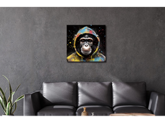 GLASS WALL ART MINI 30x30 ANIMALS MAN CAVE ART