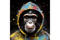 GLASS WALL ART MINI 30x30 ANIMALS MAN CAVE ART