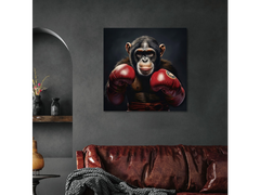 BOXING MONKEY GLASS WALL ART