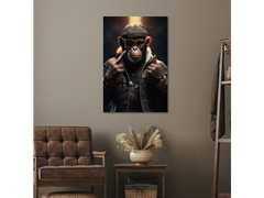 LION KING / MOTORCYCLE/ MOTORBIKE MONKEY! UP YOURS / Glass Artwork / Art