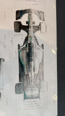 Merc F1 Framed Blueprint Prints