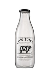DIDDLY SQUAT COW JUICE BOTTLE CLARKSON FARM / JEREMYS FAMOUS COW JUICE BOTTLE (Empty)