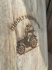 DIDDLY SQUAT FARM JEREMYS WOOD LUXURIOUS CHOPPING BOARD CLARKSONS FARM