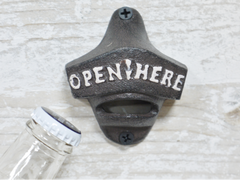 CAST IRON FUN BAR BOTTLE OPENERS / WOODEN / VARIOUS