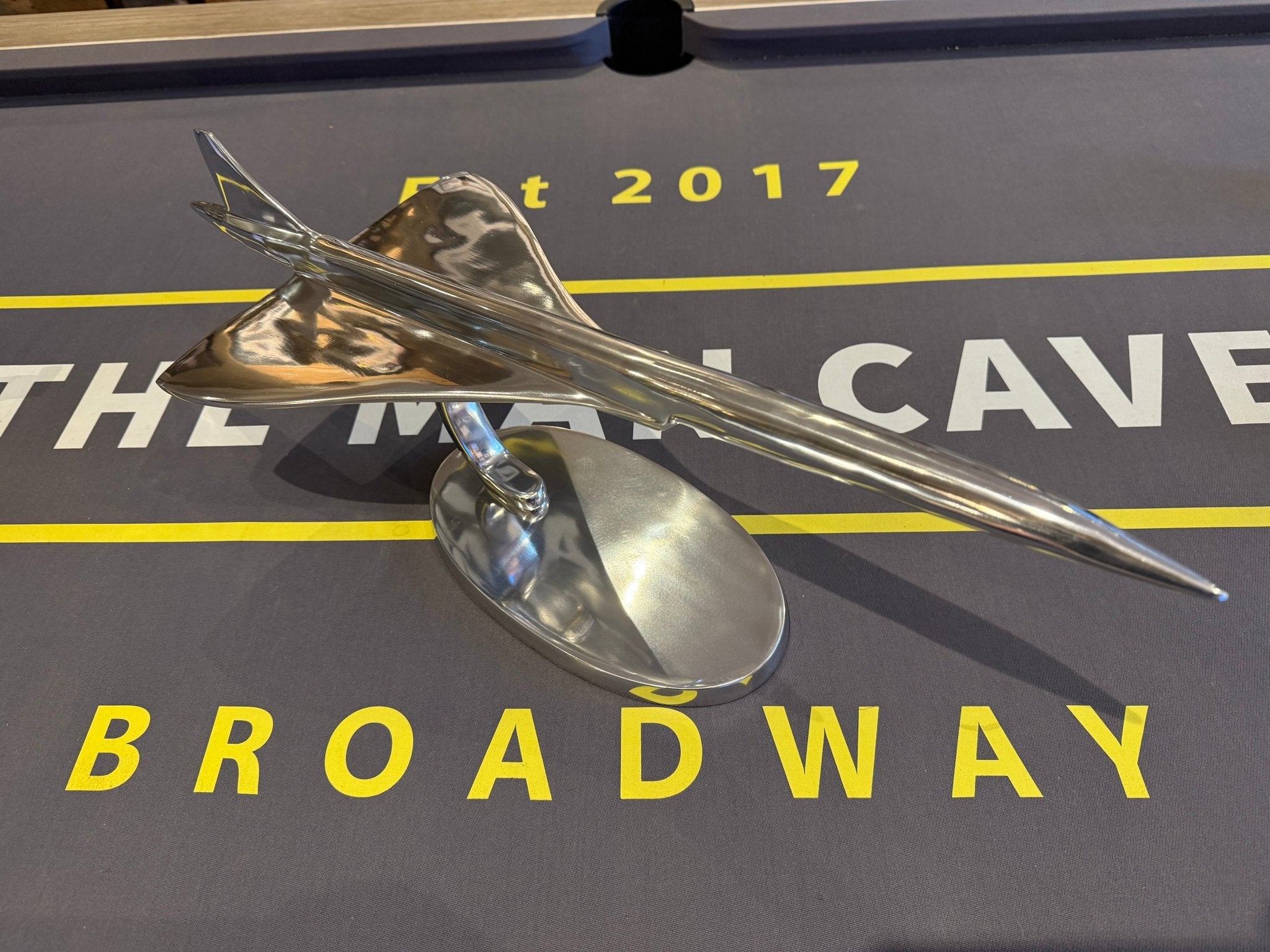 Beautiful Polished Aluminium Large Concorde Desk Model - The Man Cave Broadway