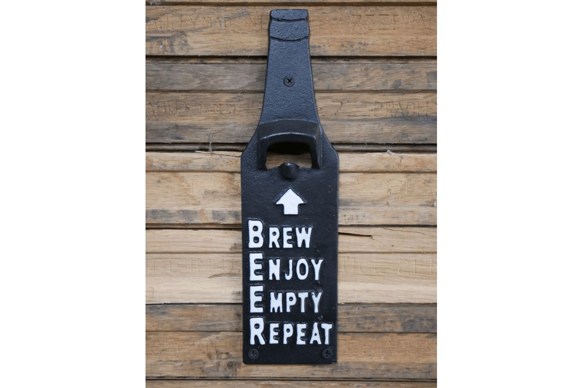 CAST IRON FUN BAR BOTTLE OPENERS / WOODEN / VARIOUS - The Man Cave Broadway