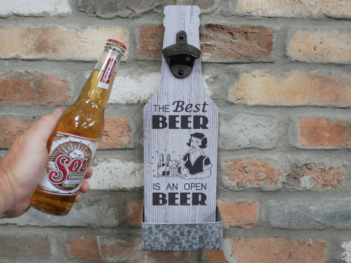 CAST IRON FUN BAR BOTTLE OPENERS / WOODEN / VARIOUS - The Man Cave Broadway