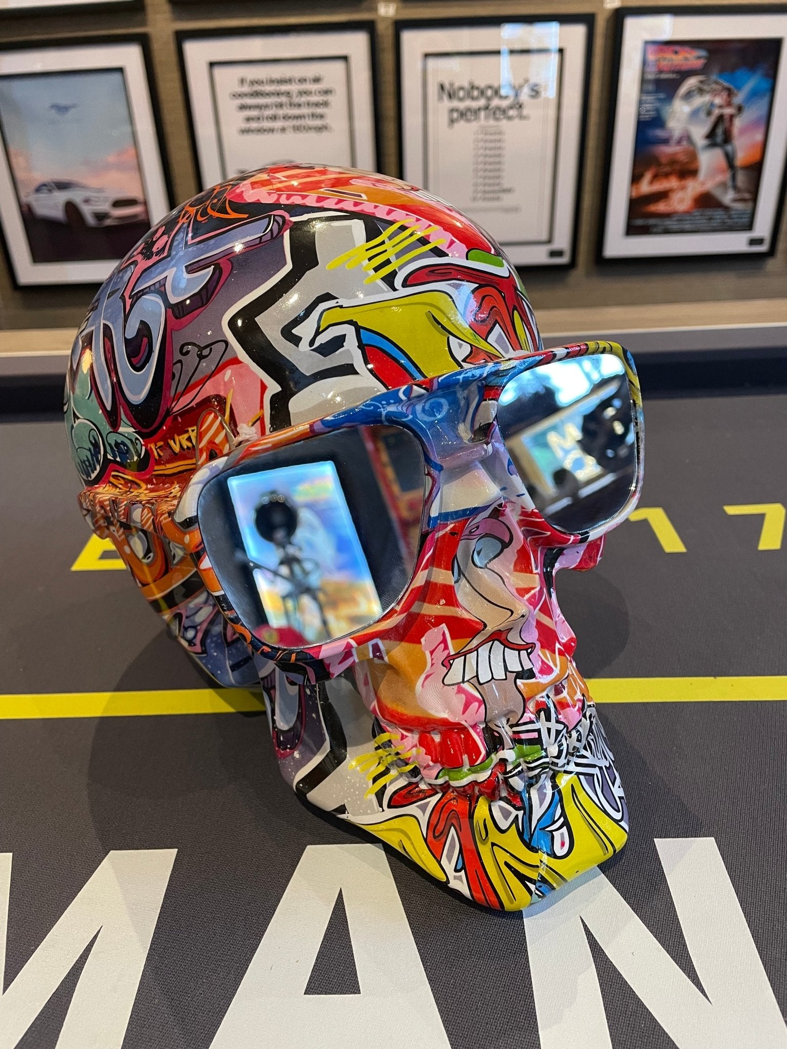Funky Skull with Mirrored Glasses - The Man Cave Broadway