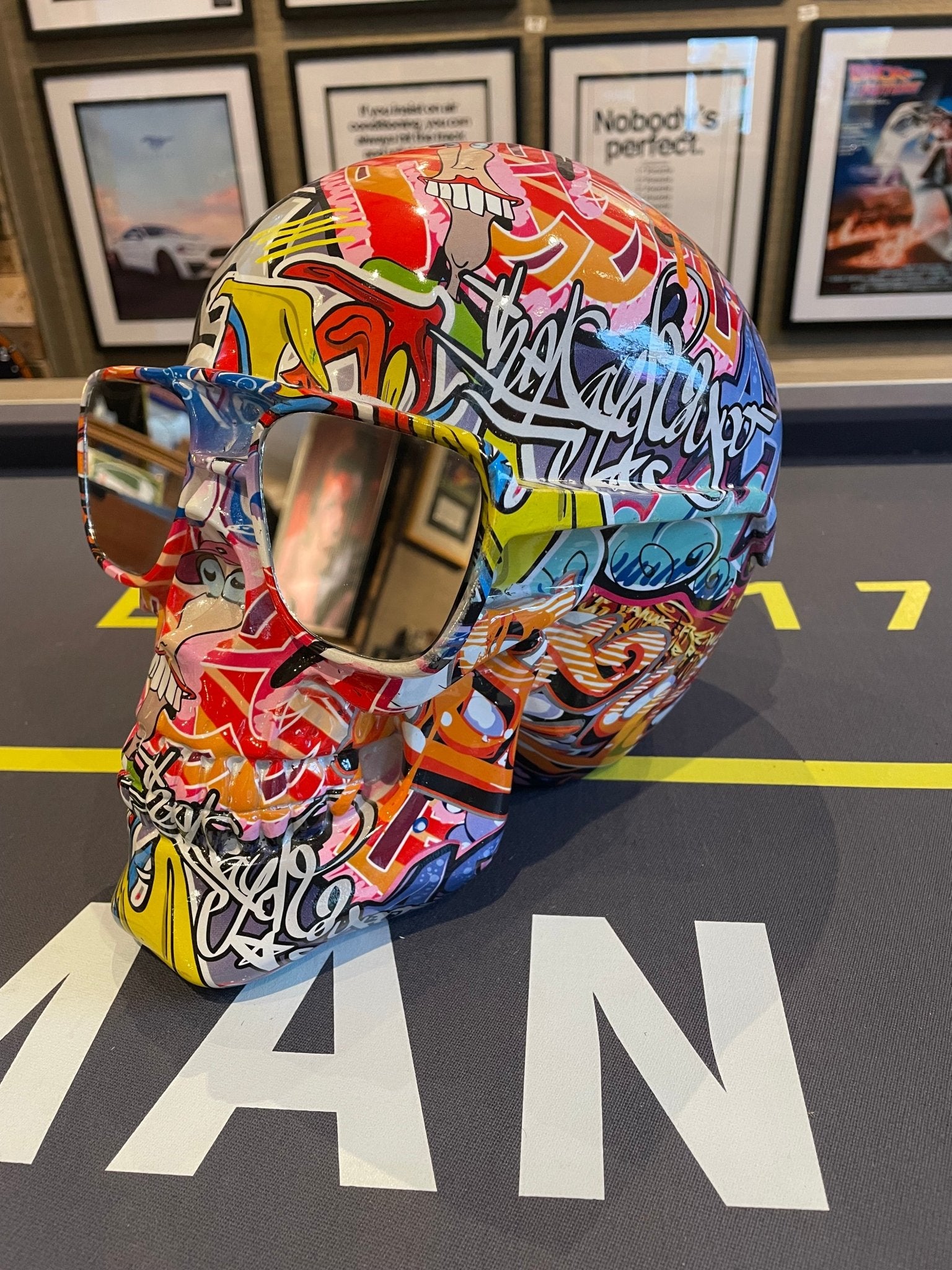 Funky Skull with Mirrored Glasses - The Man Cave Broadway