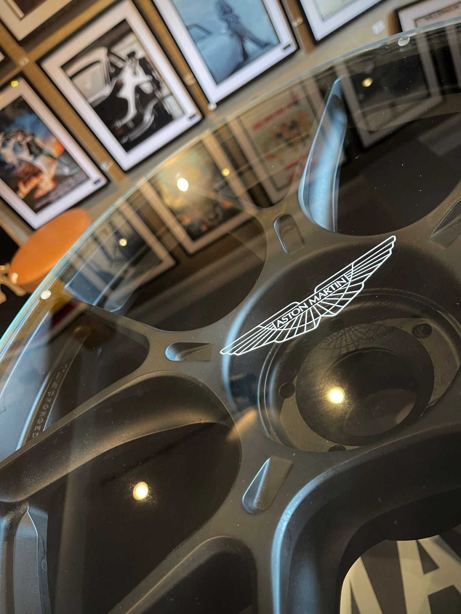 GENUINE Aston Martin GT3 Race Car Wheel Table - The Man Cave Broadway