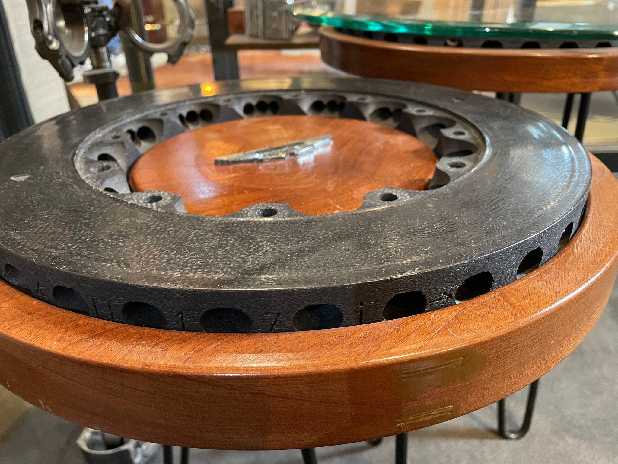 GTE Race Car Carbon Brake Disc Table - The Man Cave Broadway