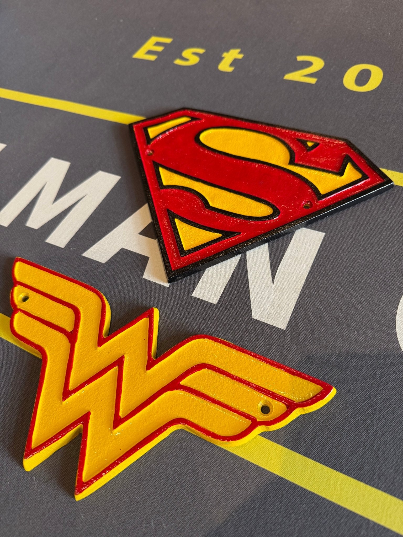 Hand Painted Superhero Aluminium Wall Plaques - The Man Cave Broadway