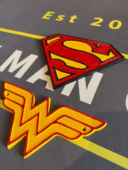 Hand Painted Superhero Aluminium Wall Plaques - The Man Cave Broadway