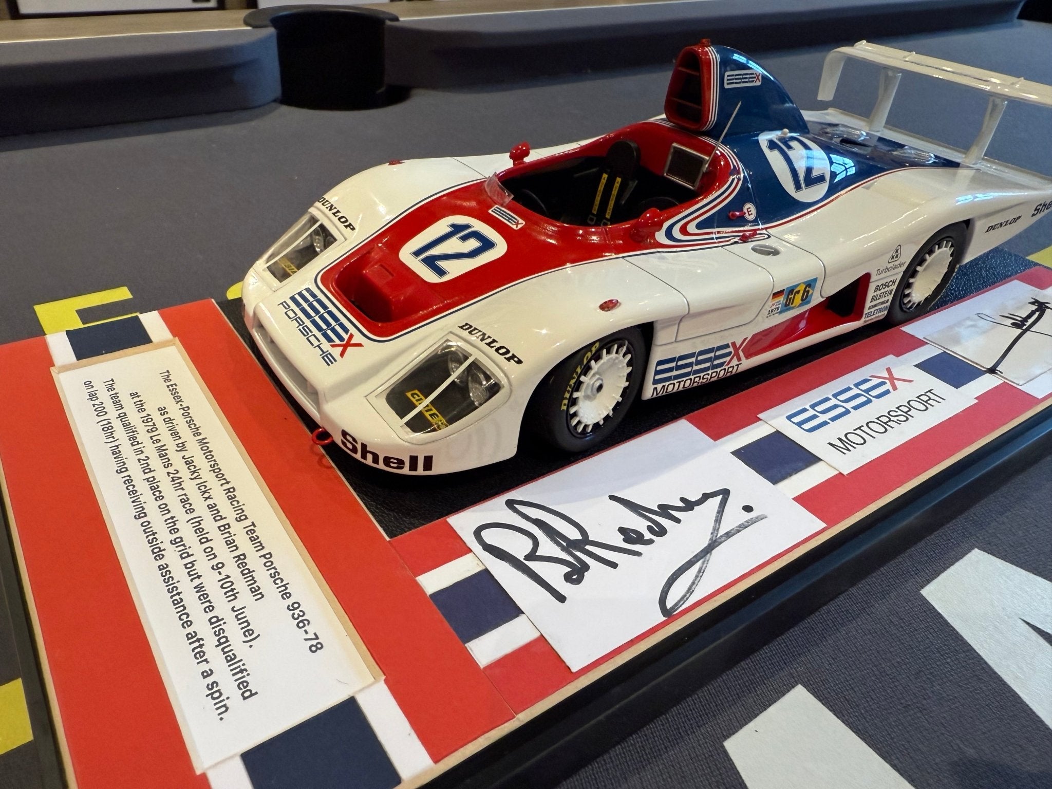 Jacky Ickx & Brian Redman Signed 1:18 Essex Porsche 936 Display Piece - The Man Cave Broadway