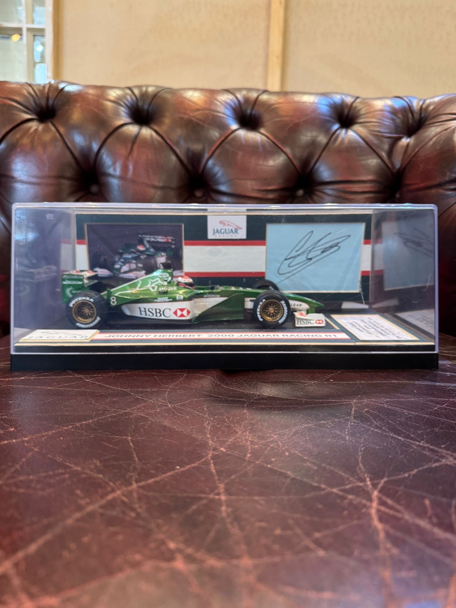 Johnny Herbert Signed 1:18 Scale Jaguar F1 Car Display Piece - The Man Cave Broadway