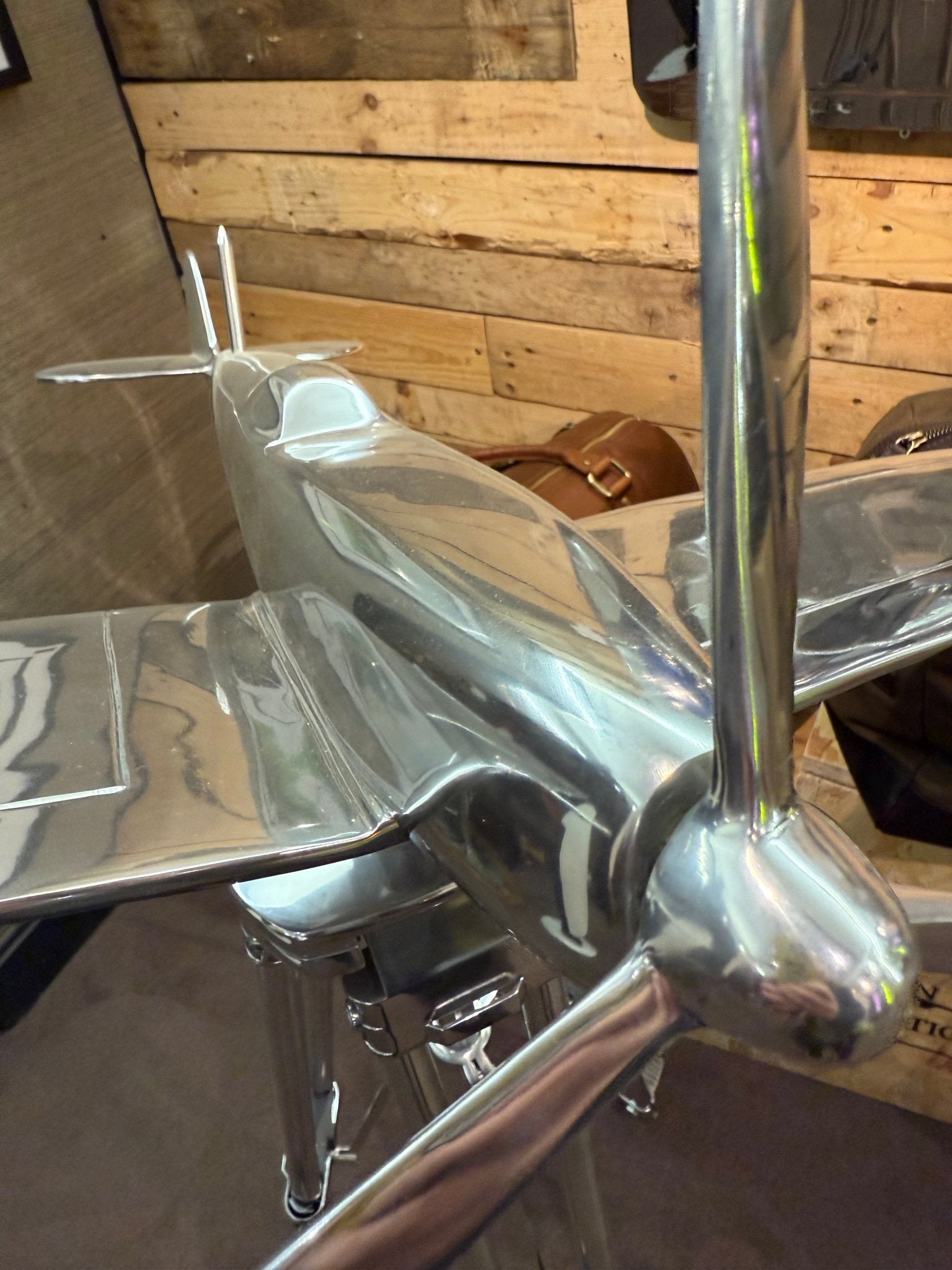 LARGE SPITFIRE AIRCRAFT / PLANE ON TRIPOD MODEL - The Man Cave Broadway