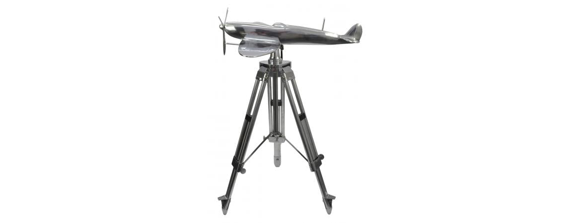 LARGE SPITFIRE AIRCRAFT / PLANE ON TRIPOD MODEL - The Man Cave Broadway