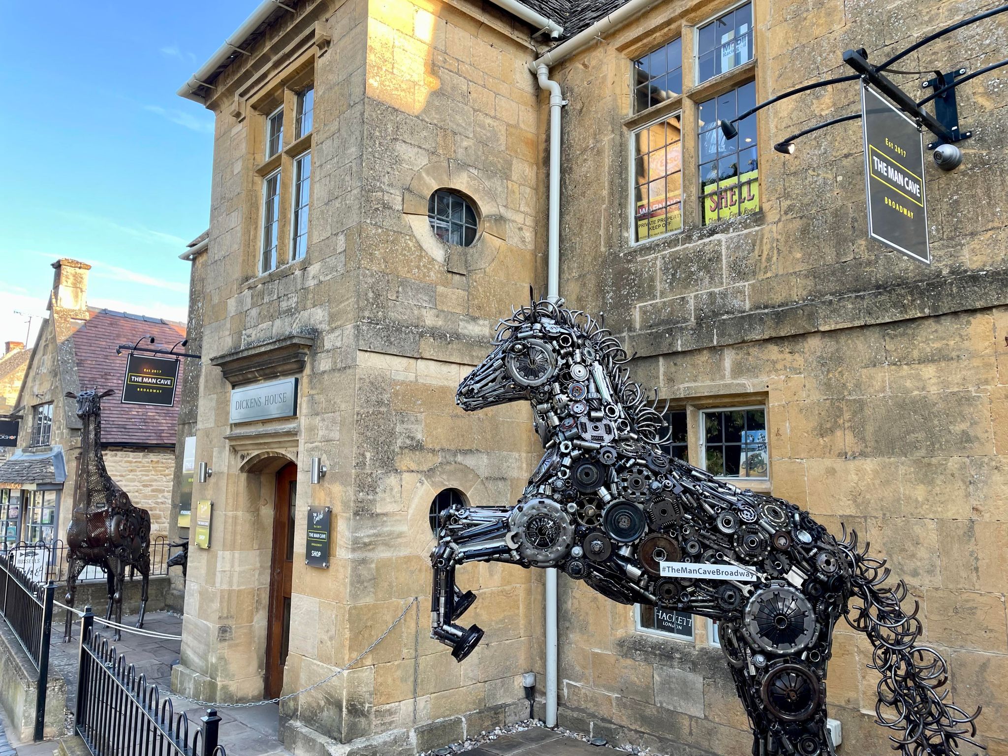 Life Size Re-Cycled Re-Purposed Metal Horse Sculpture - The Man Cave Broadway