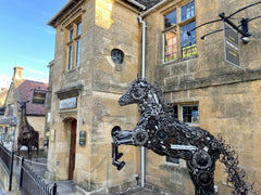 Life Size Re-Cycled Re-Purposed Metal Horse Sculpture - The Man Cave Broadway