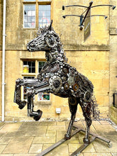 Life Size Re-Cycled Re-Purposed Metal Horse Sculpture - The Man Cave Broadway