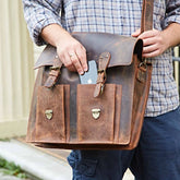 MENS LEATHER LAPTOP BAG BUSINESS / WORK / UNIVERSITY SATCHEL / BAG - The Man Cave Broadway