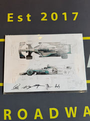 Merc F1 Framed Blueprint Prints - The Man Cave Broadway