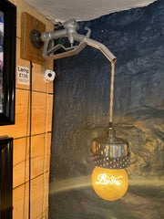 Petrol Pump Handle Lamp with GTR Part Shade - The Man Cave Broadway
