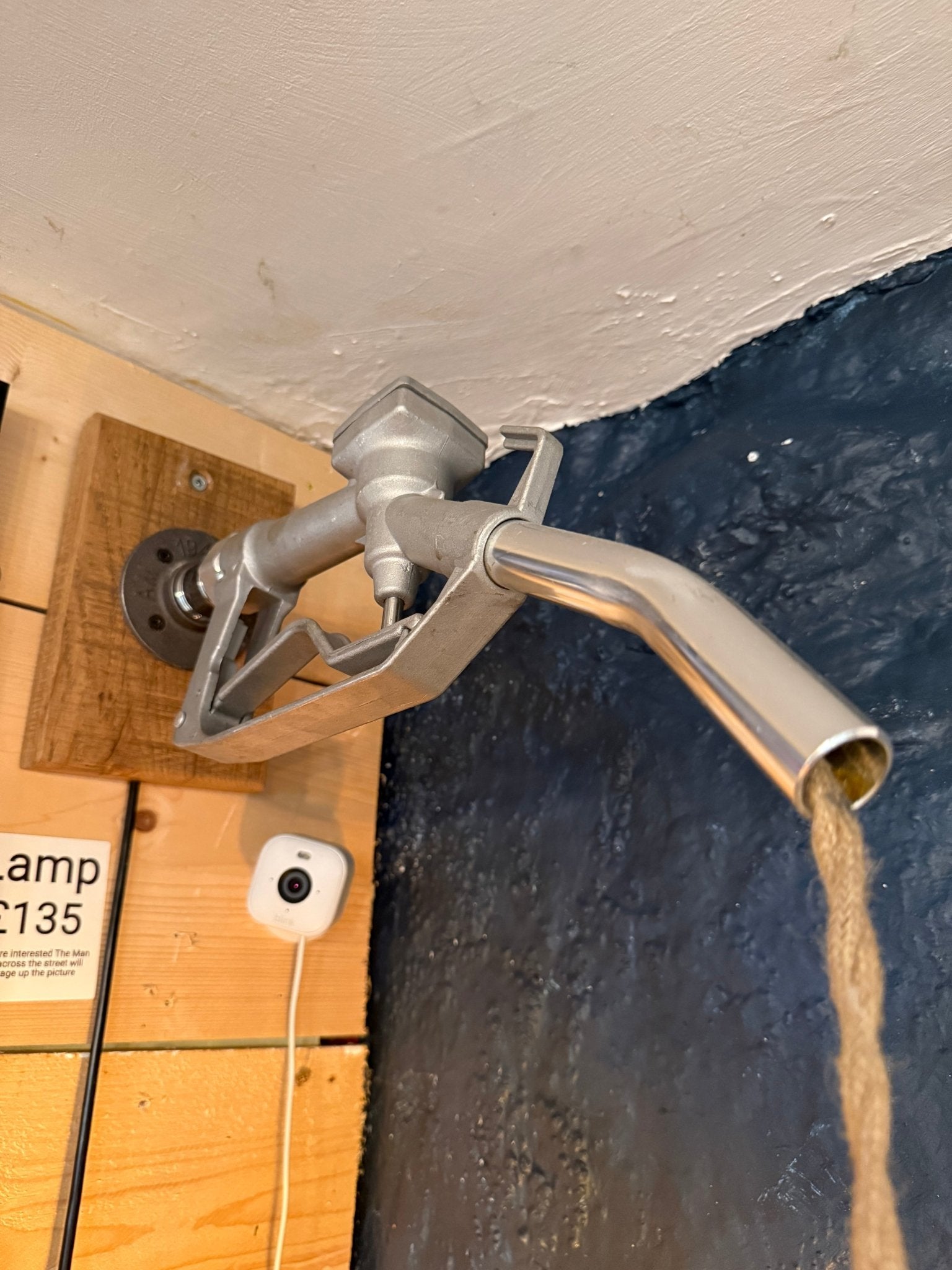 Petrol Pump Handle Lamp with GTR Part Shade - The Man Cave Broadway